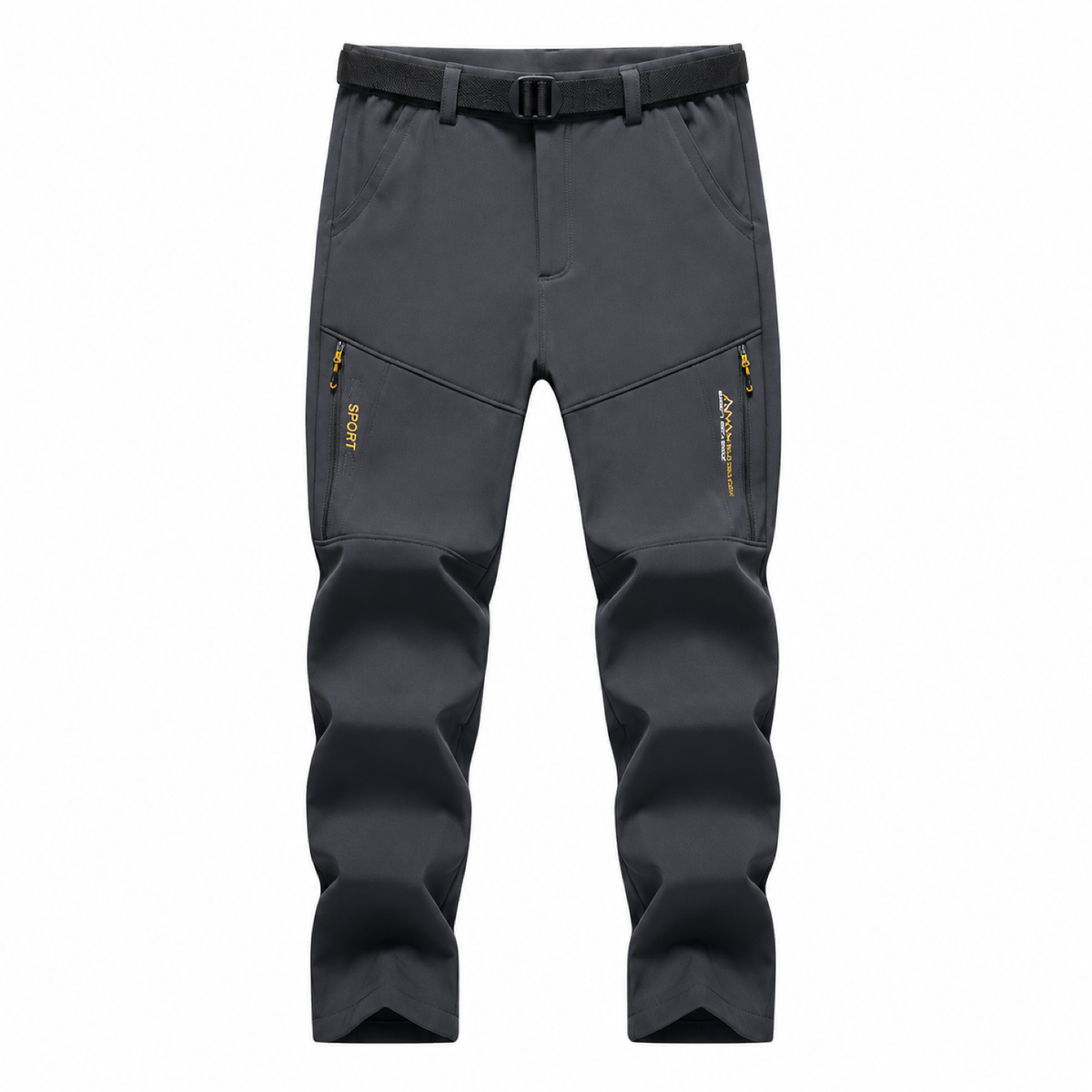 Men's fleece-lined softshell trousers — grey