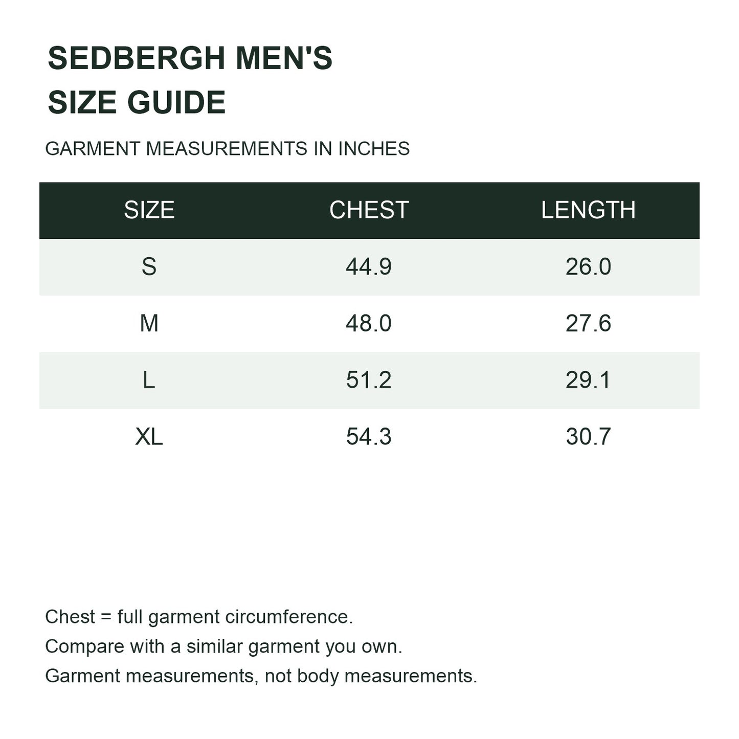 Sedbergh men's fleece-lined bomber jacket — sedbergh size guide