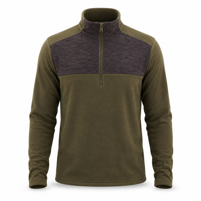 Rosedale men's half-zip fleece — olive white