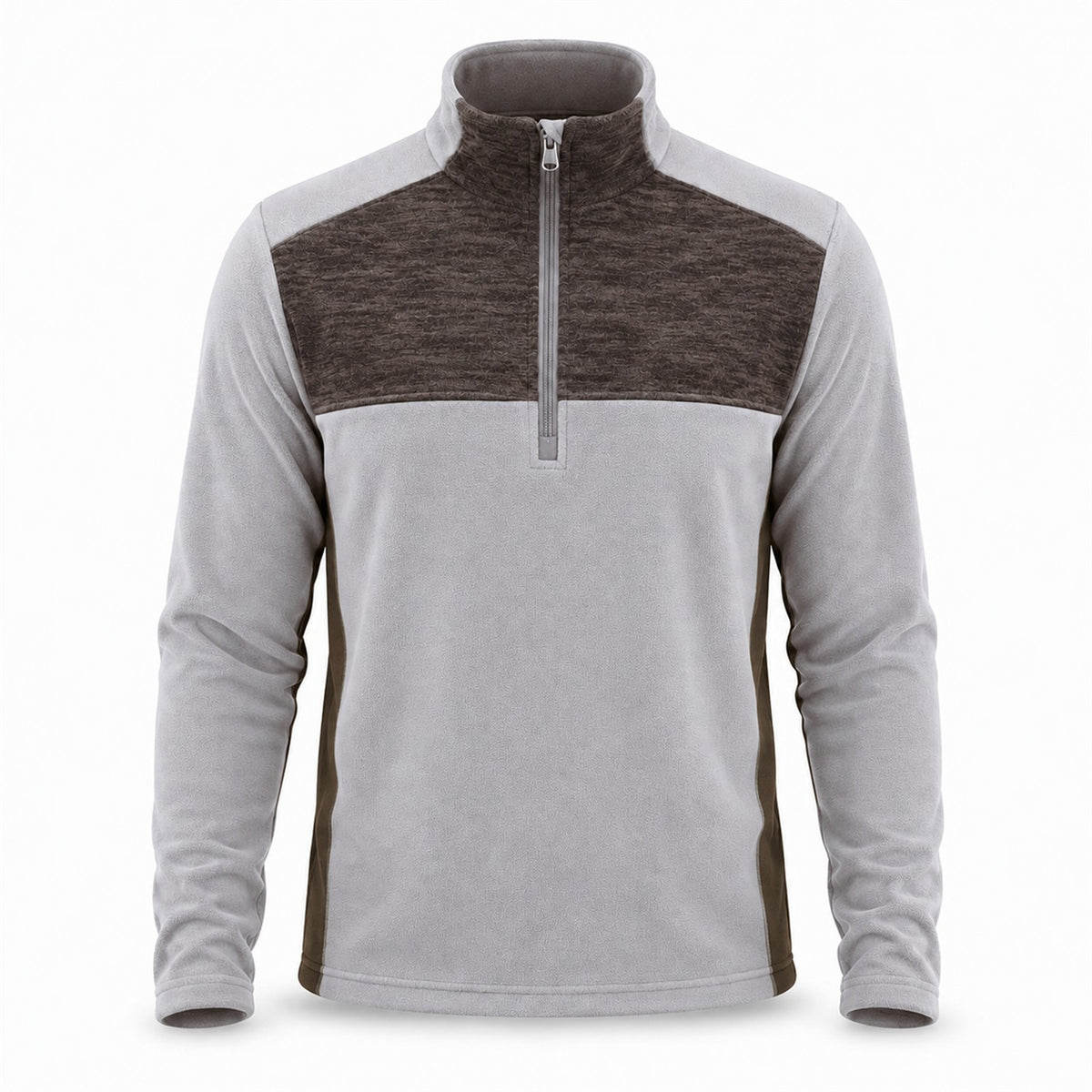 Rosedale men's half-zip fleece — grey white