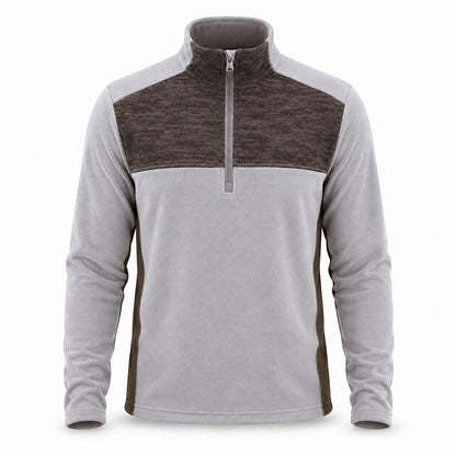 Rosedale men's half-zip fleece — grey white