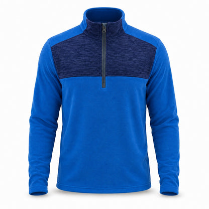 Rosedale men's half-zip fleece — blue white