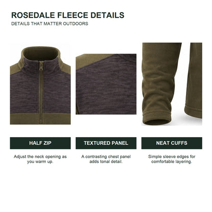 Rosedale men's half-zip fleece — feature details