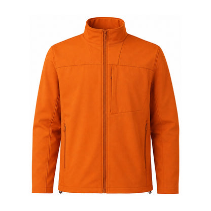 Malham fleece-lined softshell jacket — men orange white