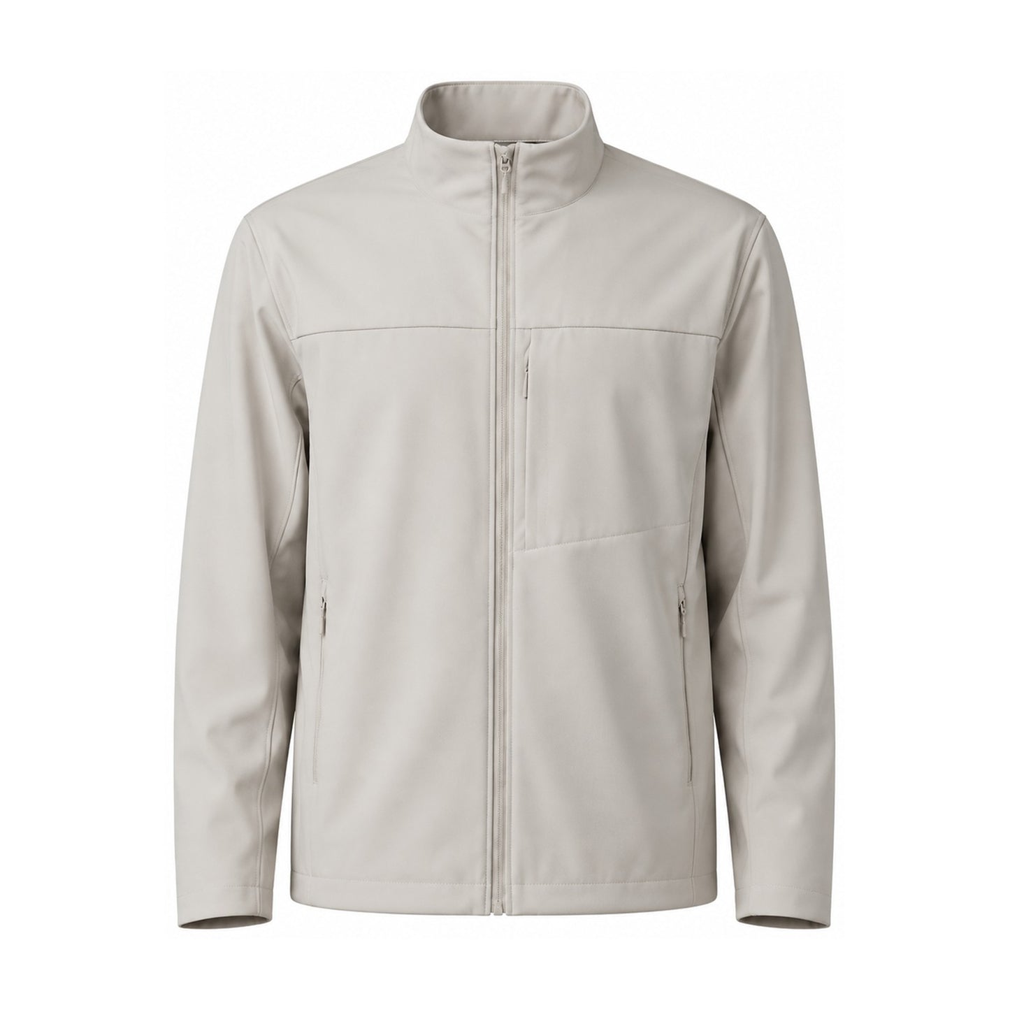Malham fleece-lined softshell jacket — men khaki white