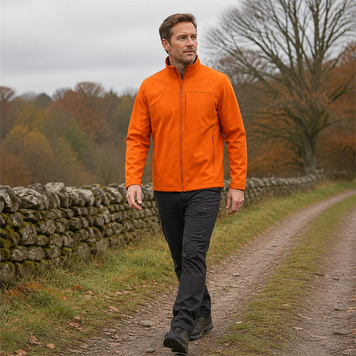 Malham fleece-lined softshell jacket — men outdoor