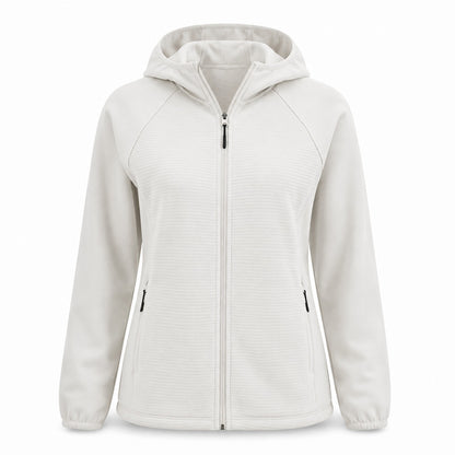 Aira women's hooded fleece — ivory white