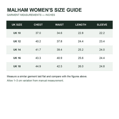 Malham Women's Thermal Fleece Midlayer - size guide