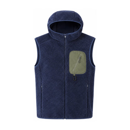 Rydal hooded fleece gilet — navy white feed