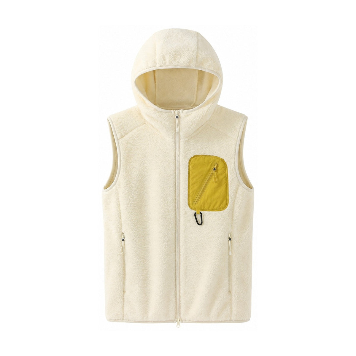 Rydal hooded fleece gilet — ivory white feed
