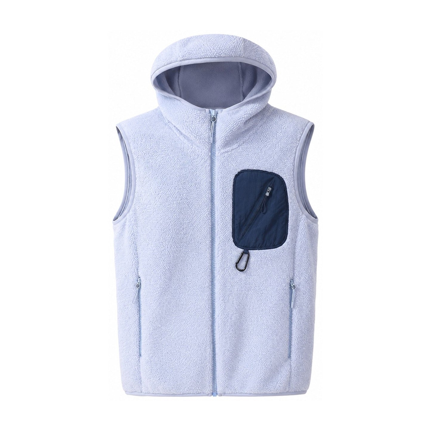 Rydal hooded fleece gilet — blue white feed