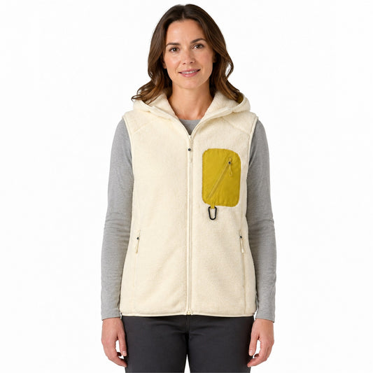 Rydal hooded fleece gilet — women model