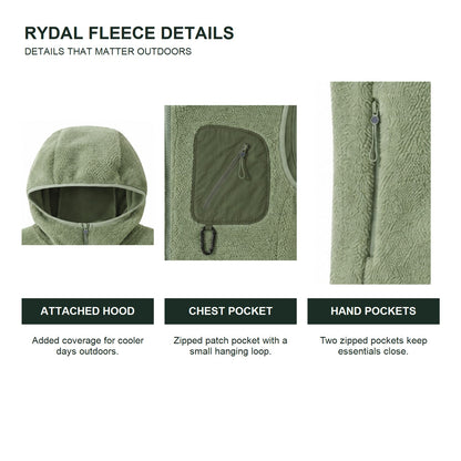 Rydal hooded fleece gilet — feature details