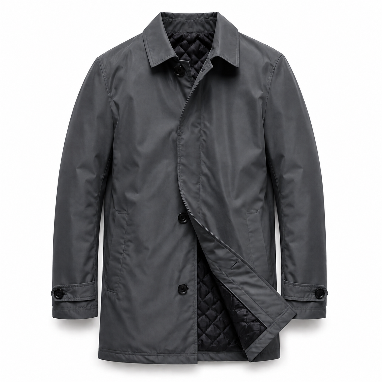 Ashdown Men's Lightweight Insulated Coat - charcoal grey white