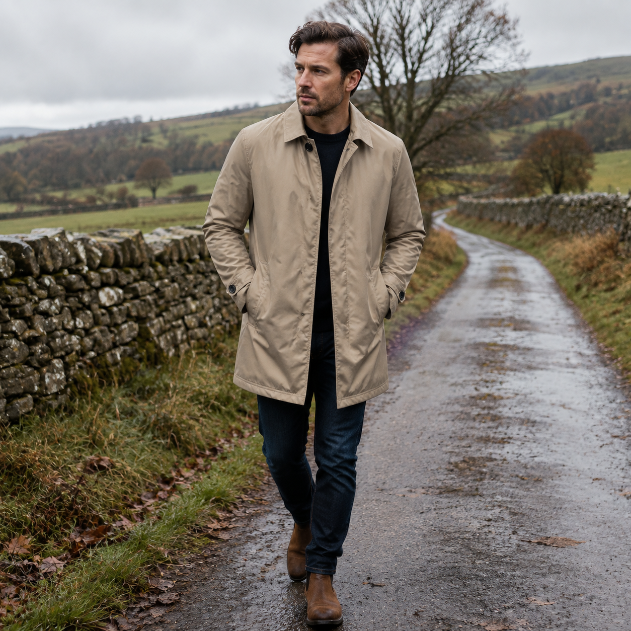 Ashdown Men's Lightweight Insulated Coat - khaki outdoor