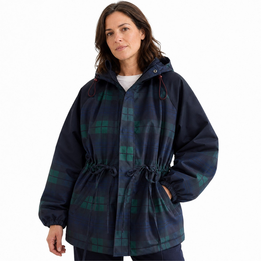 Caledon Women's Tartan Drawcord Jacket - model