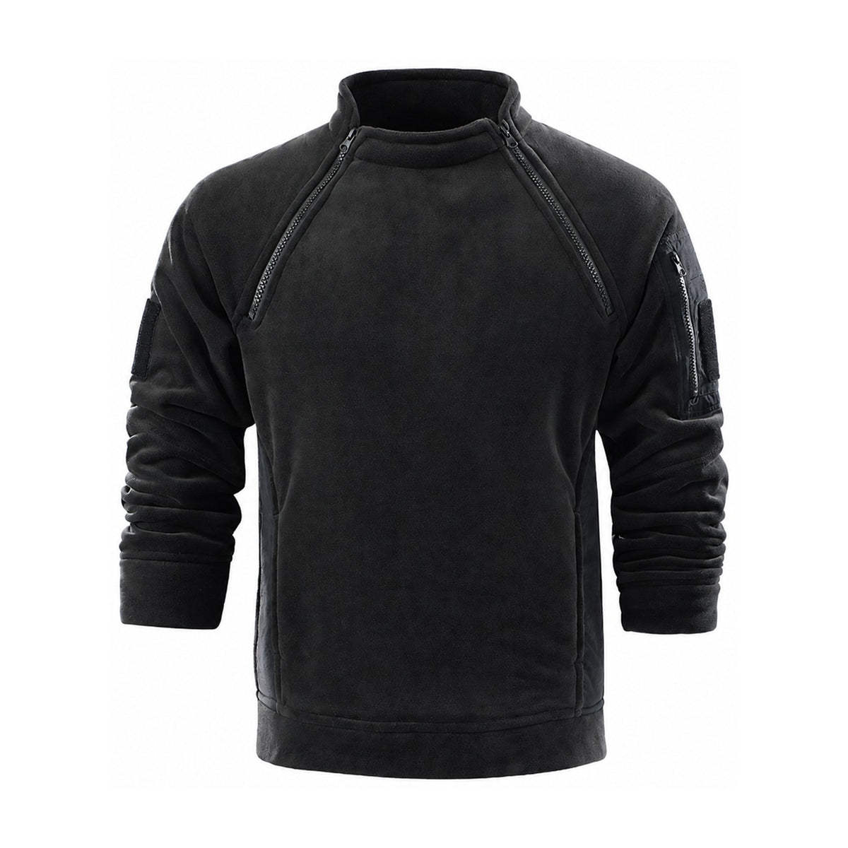 Kielder men's zip-neck fleece pullover - black white
