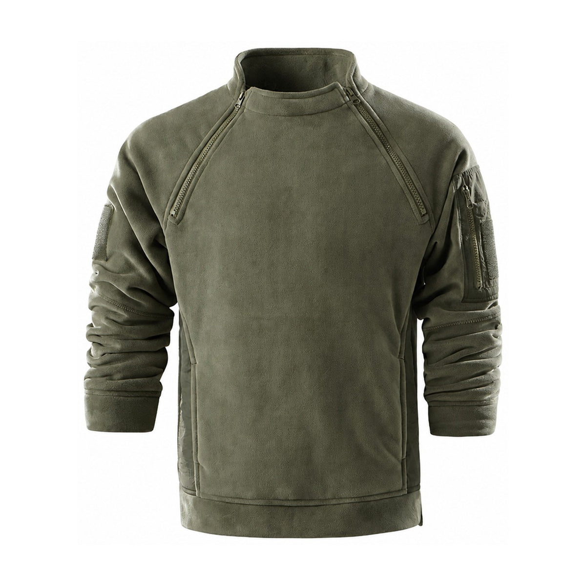 Kielder men's zip-neck fleece pullover - olive white