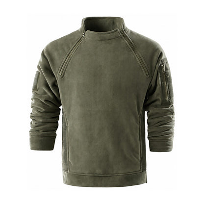 Kielder men's zip-neck fleece pullover - olive white