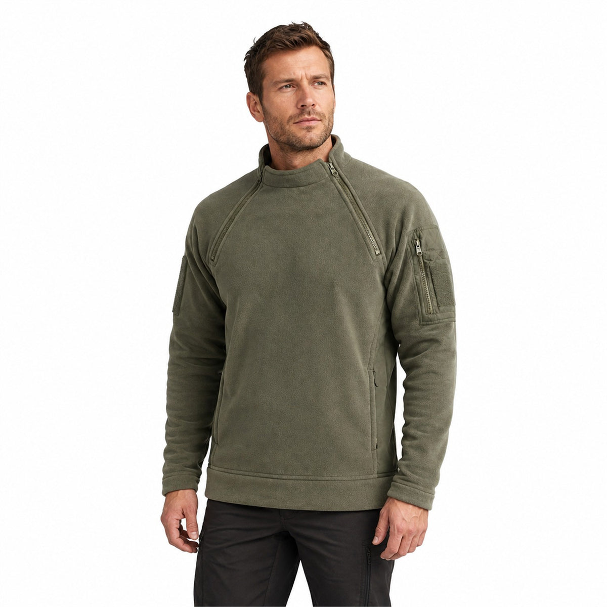 Kielder men's zip-neck fleece pullover - model