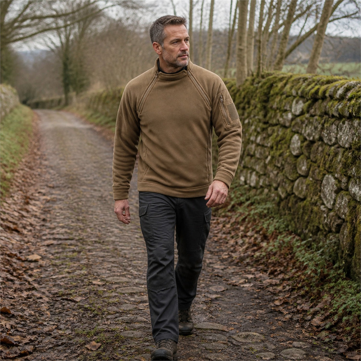 Kielder men's zip-neck fleece pullover - outdoor