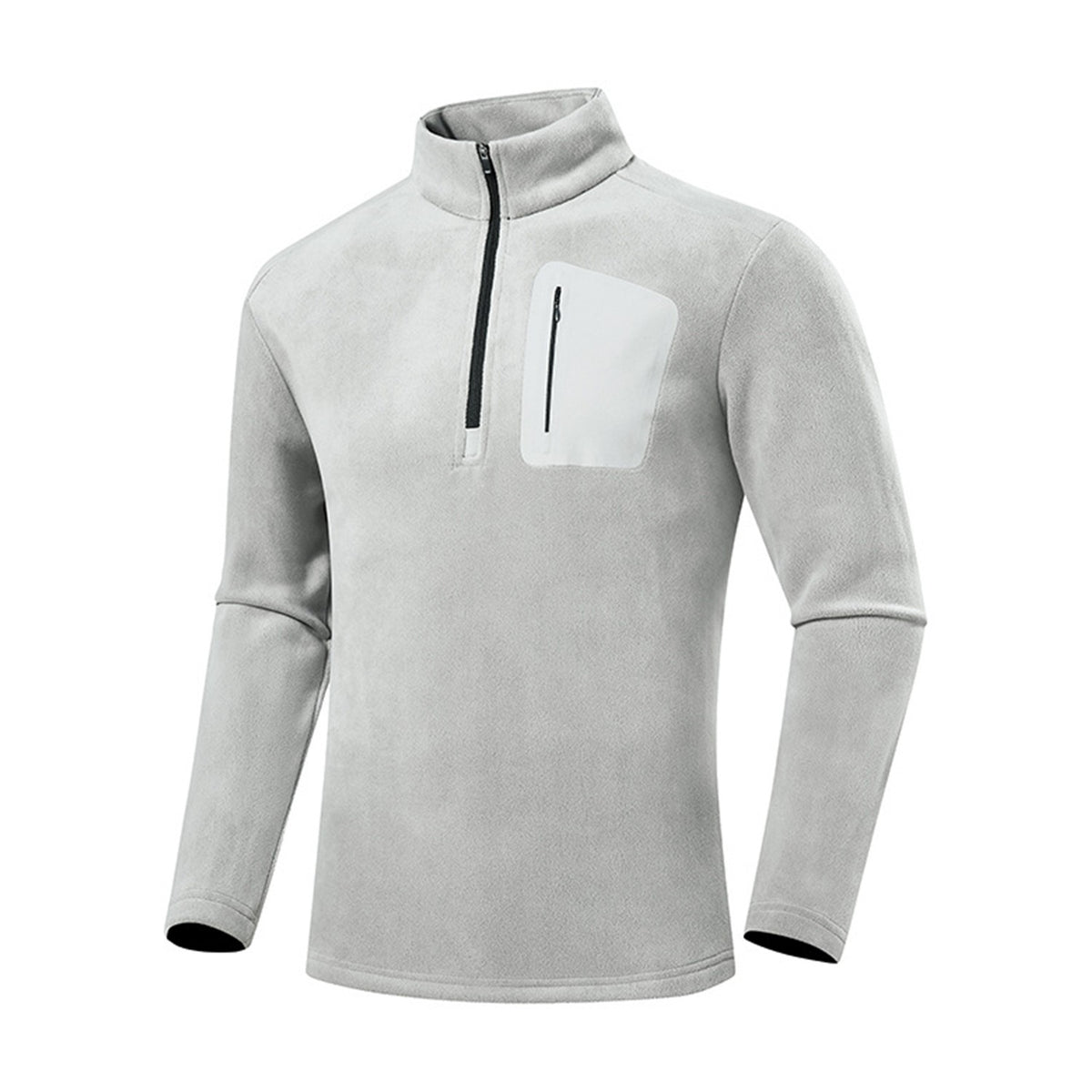 Whinlatter men's half-zip fleece - light grey white