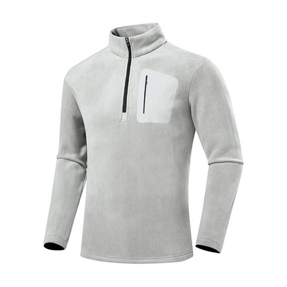 Whinlatter men's half-zip fleece - light grey white