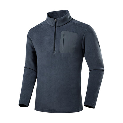 Whinlatter men's half-zip fleece - dark grey white