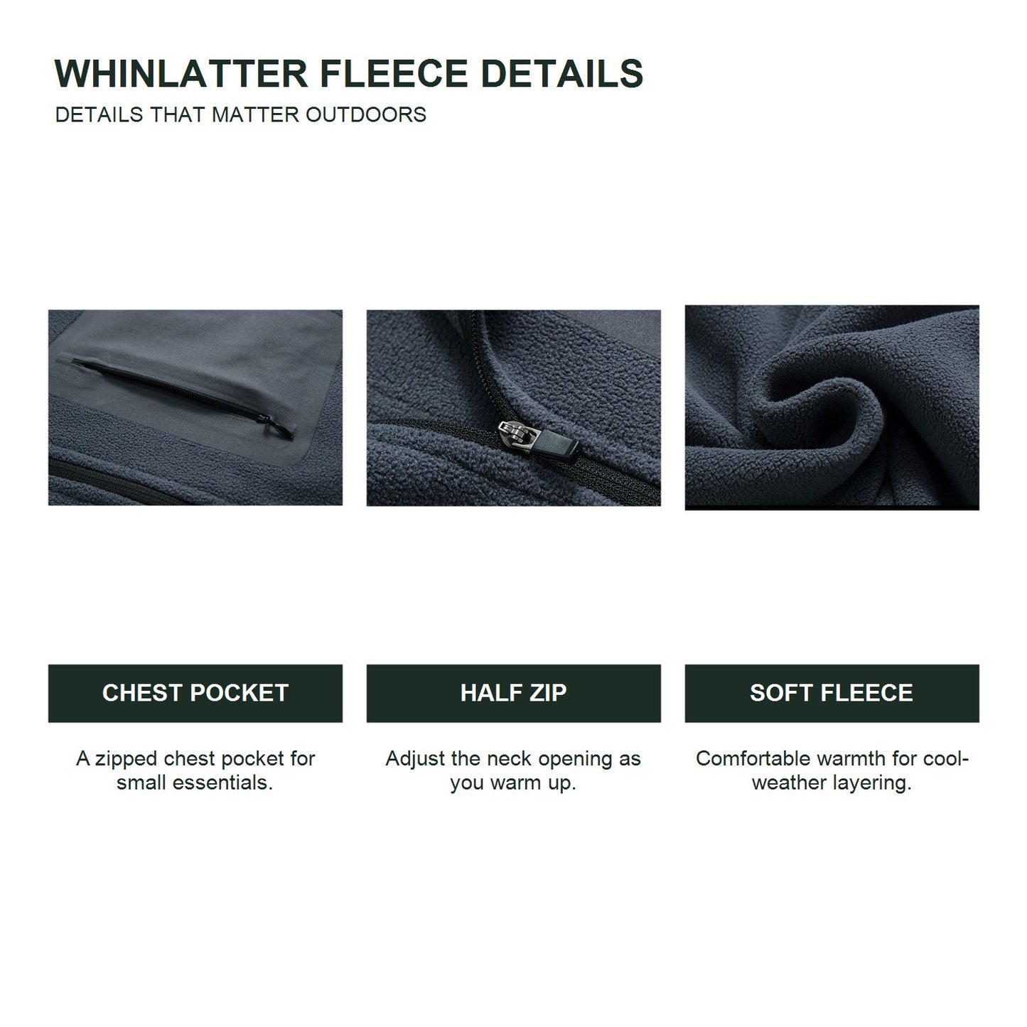 Whinlatter men's half-zip fleece - feature details