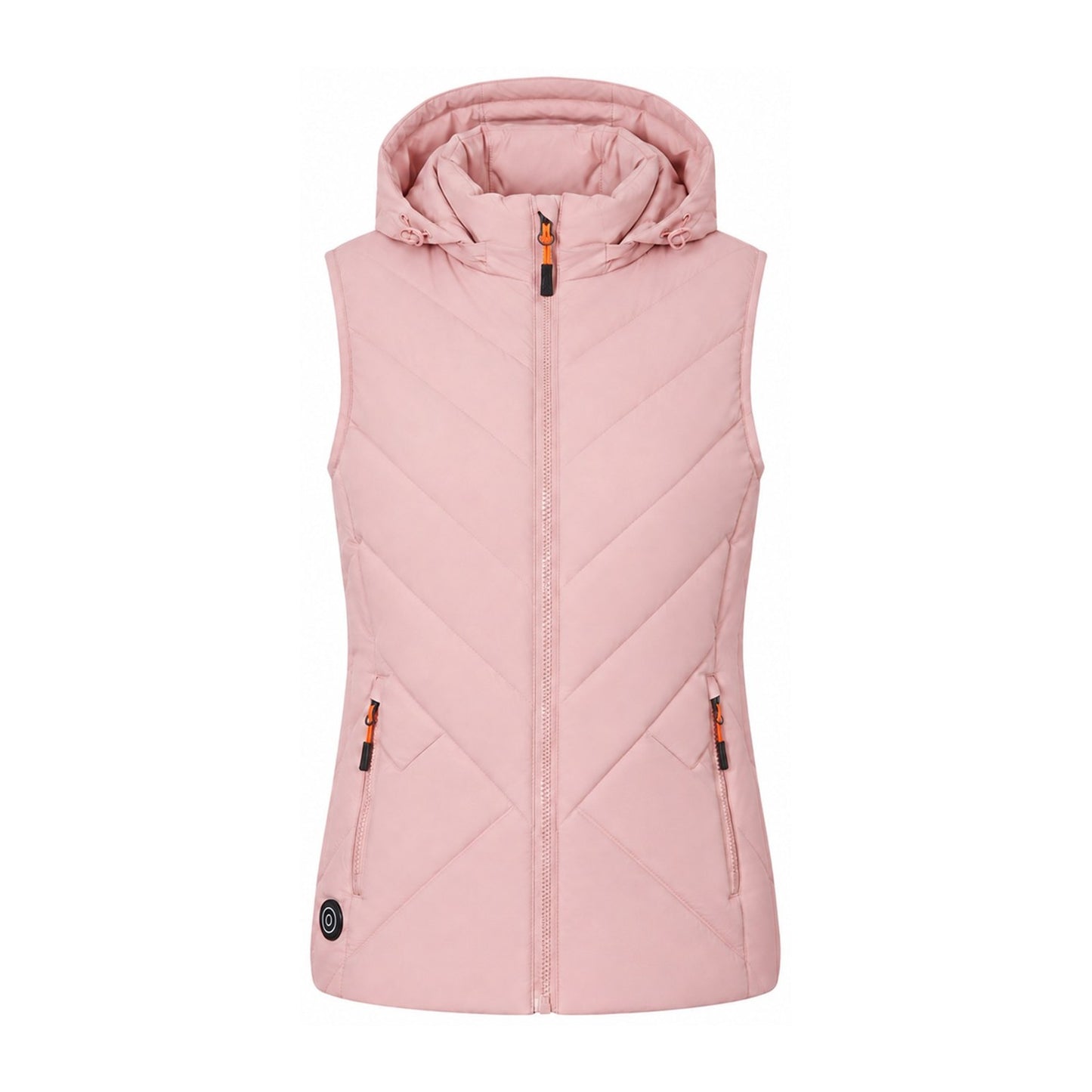 Teesdale Women's Heated Hooded Gilet - blush pink front
