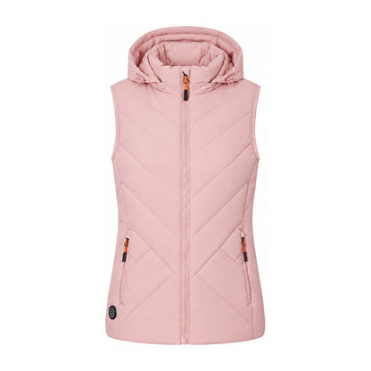 Teesdale Women's Heated Hooded Gilet - blush pink front