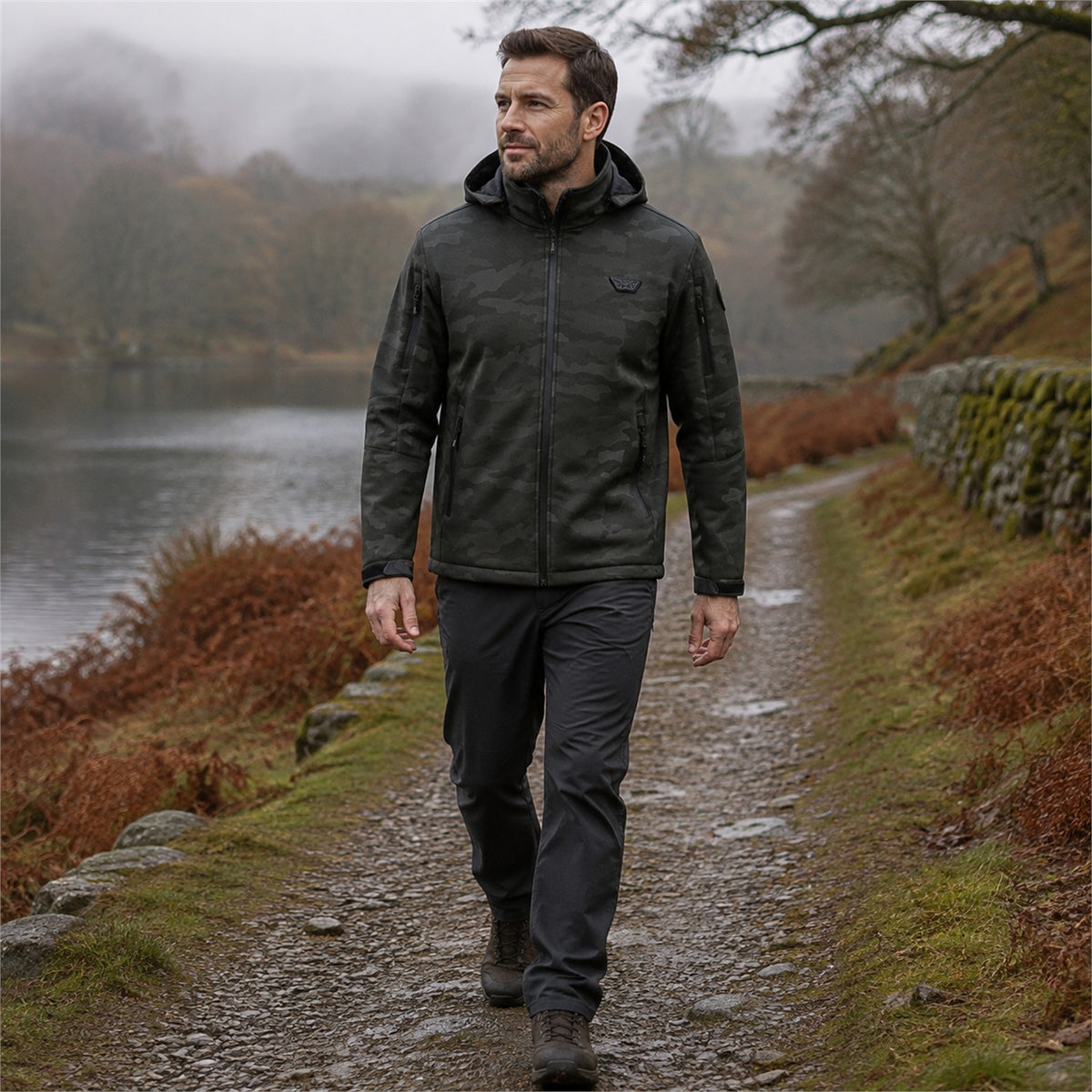 Tynedale men's heated hooded jacket - camo outdoor