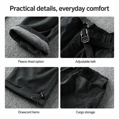 Men's cargo walking trousers — details