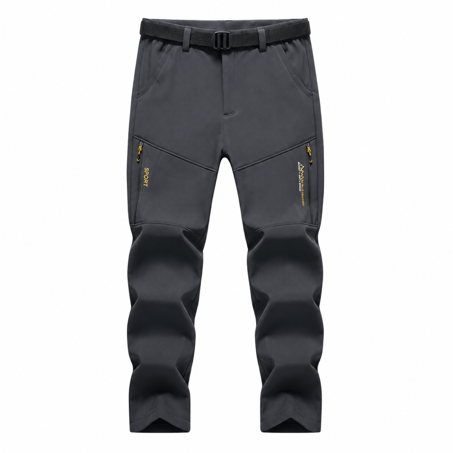 Men's fleece-lined softshell trousers — grey