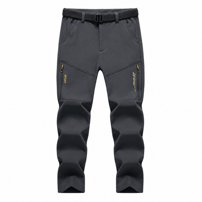 Men's fleece-lined softshell trousers — grey