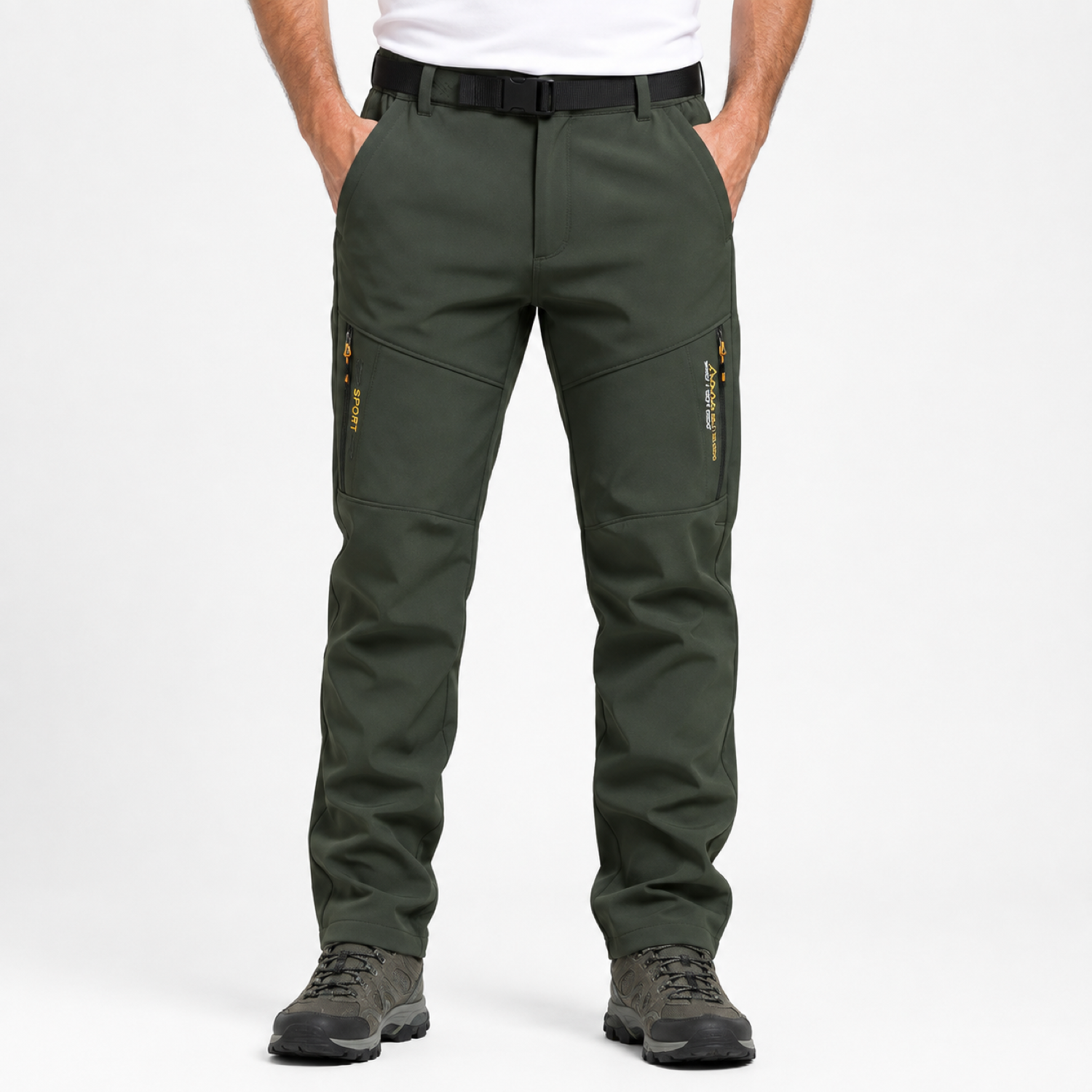 Men's fleece-lined softshell trousers — model