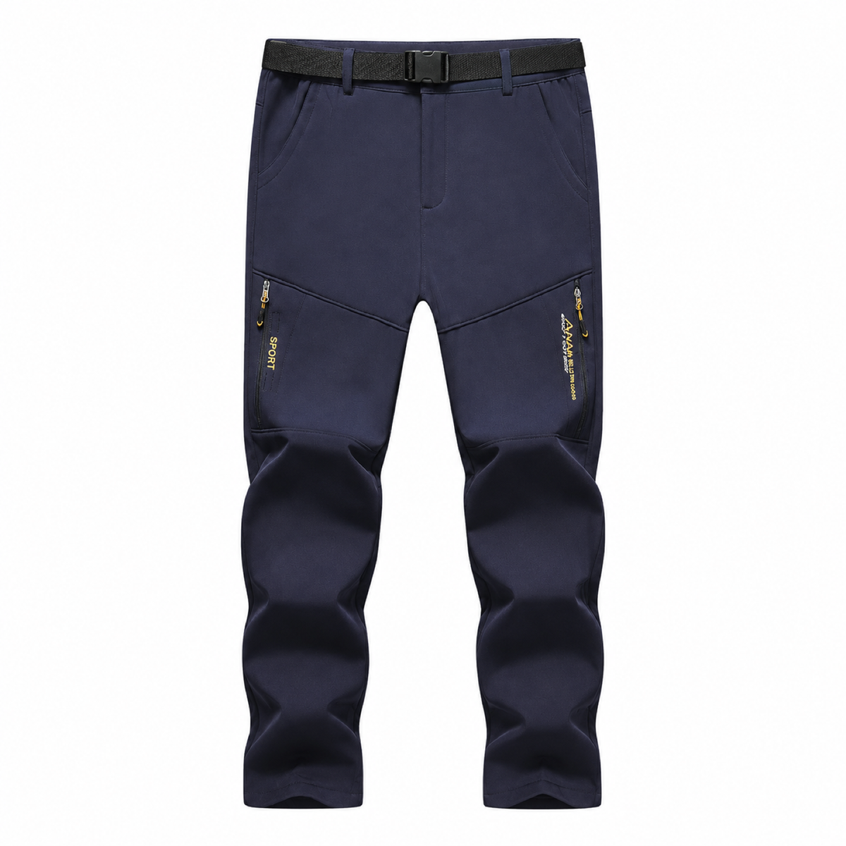 Men's fleece-lined softshell trousers — navy