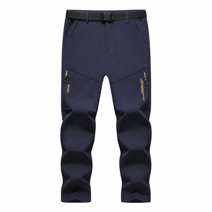 Men's fleece-lined softshell trousers — navy