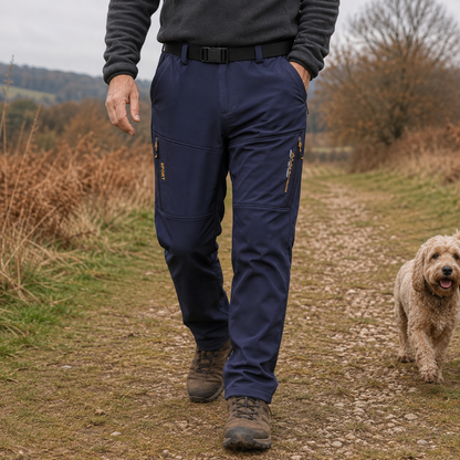 Men's fleece-lined softshell trousers — outdoor