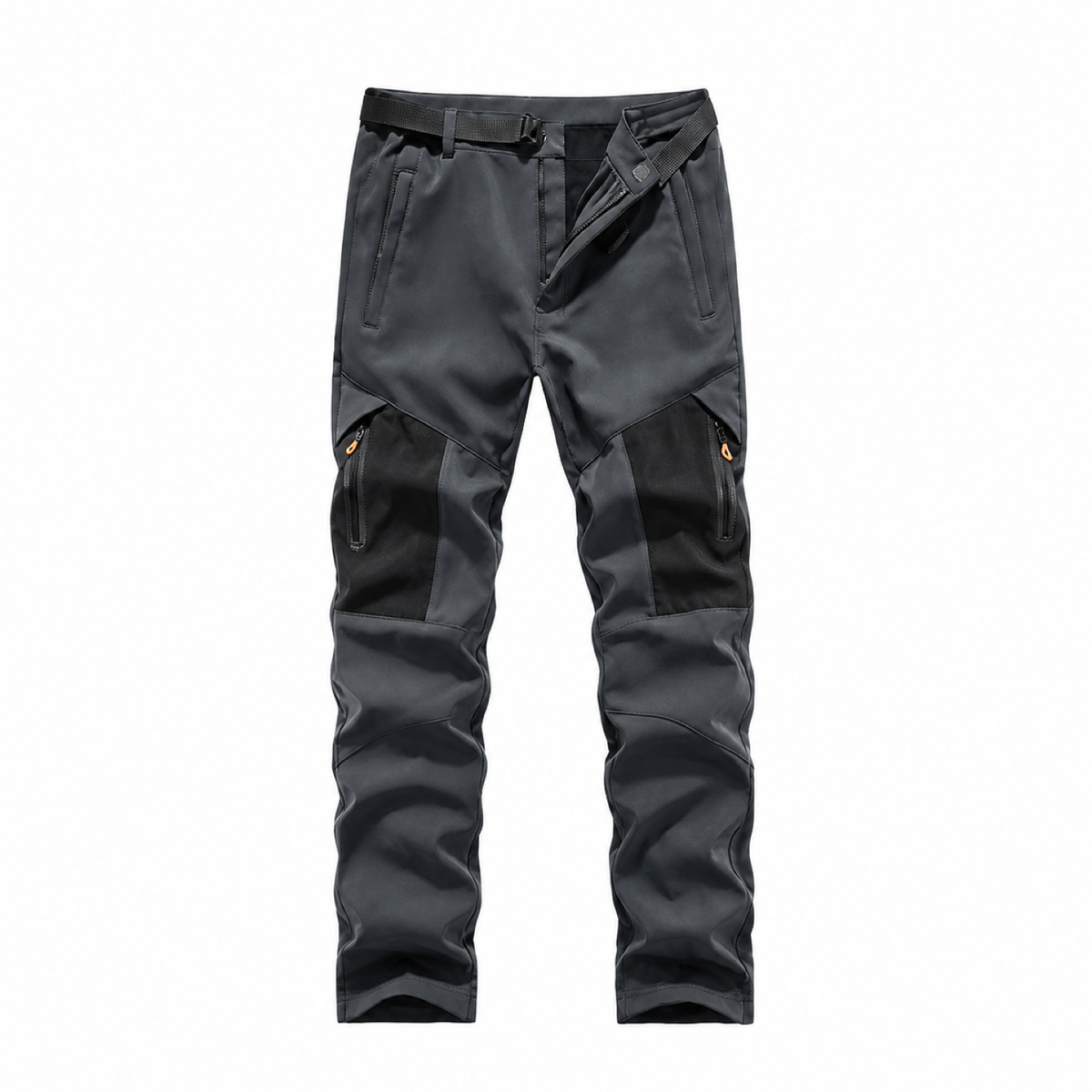 Men's fleece-lined panel walking trousers — grey