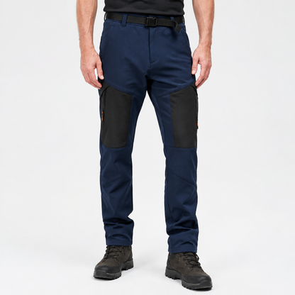 Men's fleece-lined panel walking trousers — model