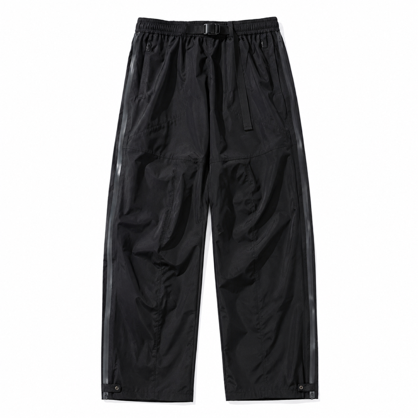 Men's side-zip walking trousers — black