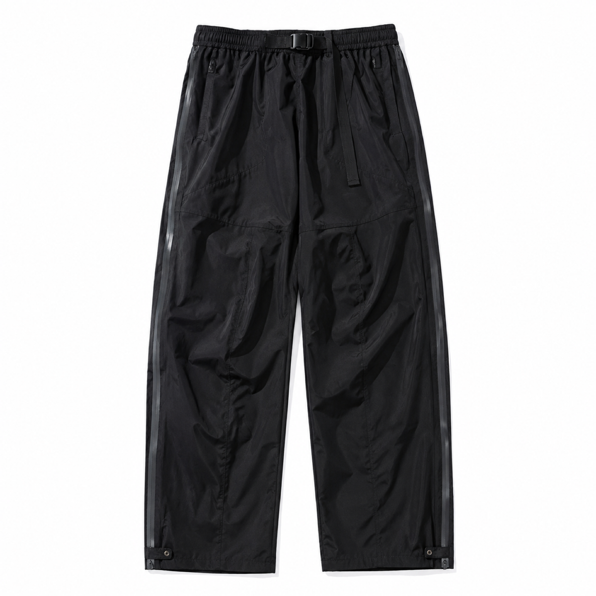 Men's side-zip walking trousers — black