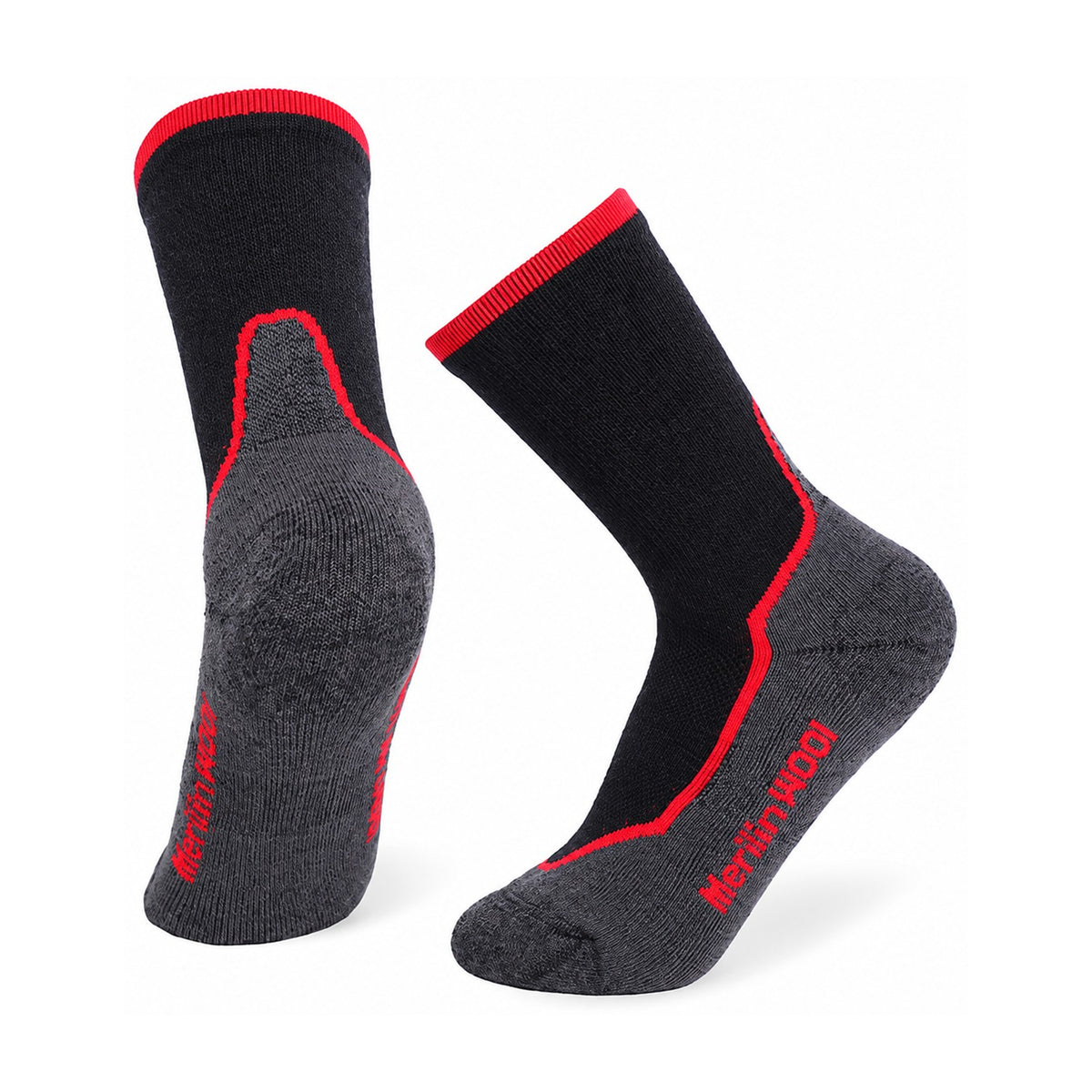 Falstone merino blend hiking socks – Grey / Red