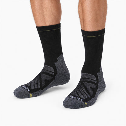 Bardon merino blend crew socks – Grey fit on white