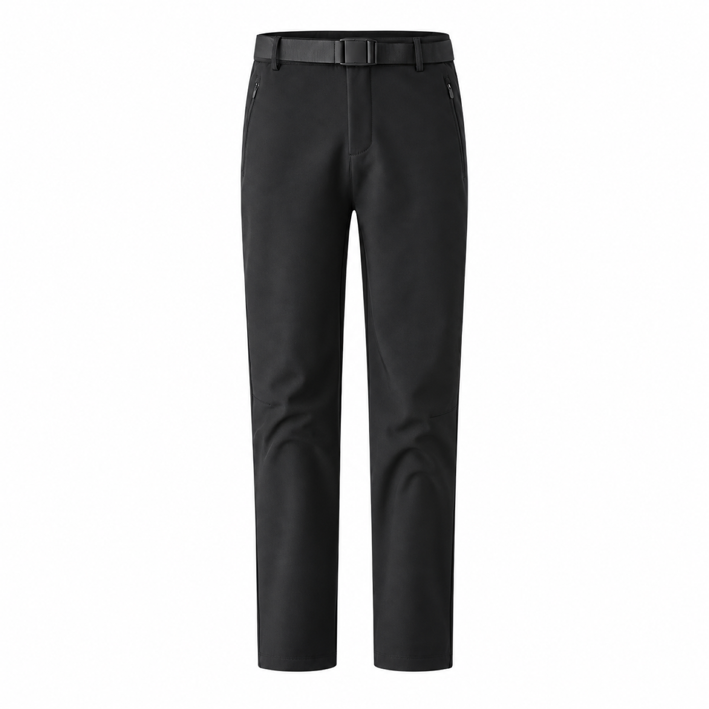 Malham women's black fleece-lined walking trousers, front view