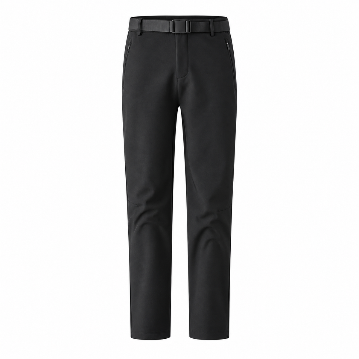 Malham women's black fleece-lined walking trousers, front view