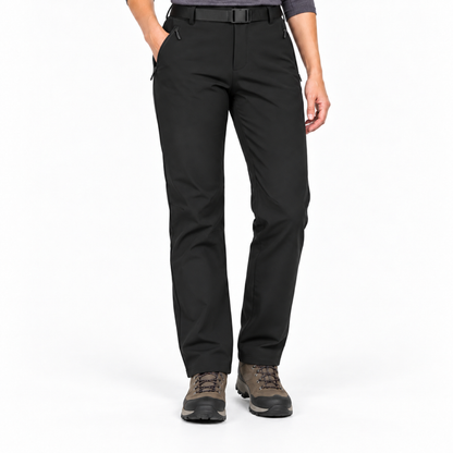 Malham women's black trousers, waist-down studio view