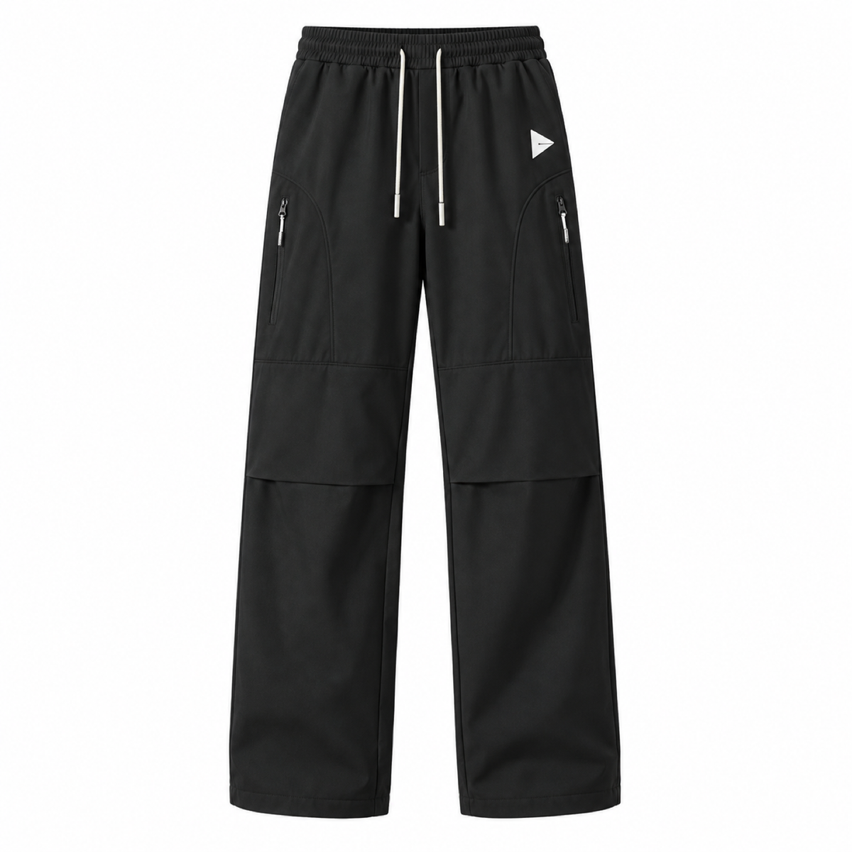 Cheviot men's fleece-lined relaxed walking trousers in Black, front view