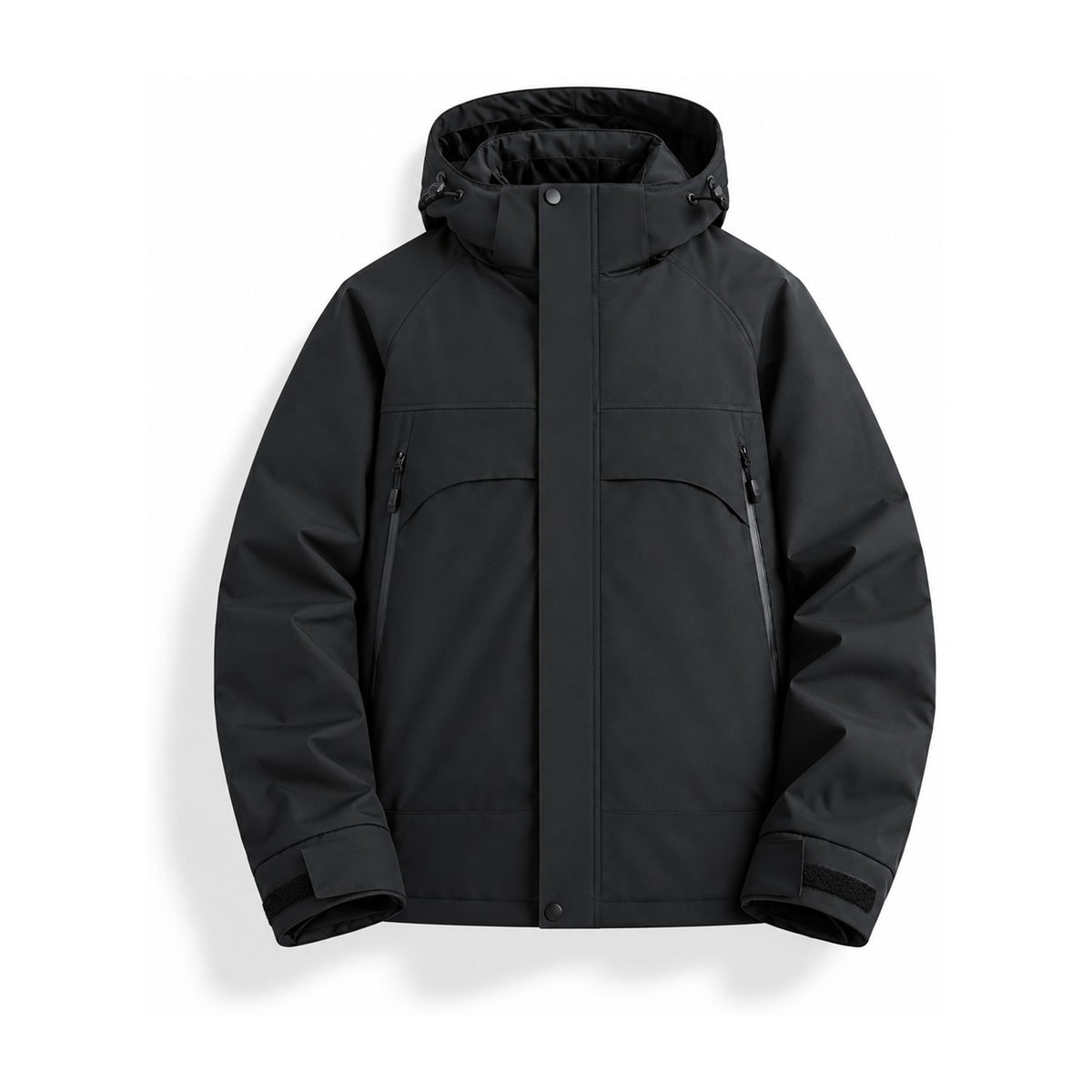 Bransdale insulated hooded jacket — black front